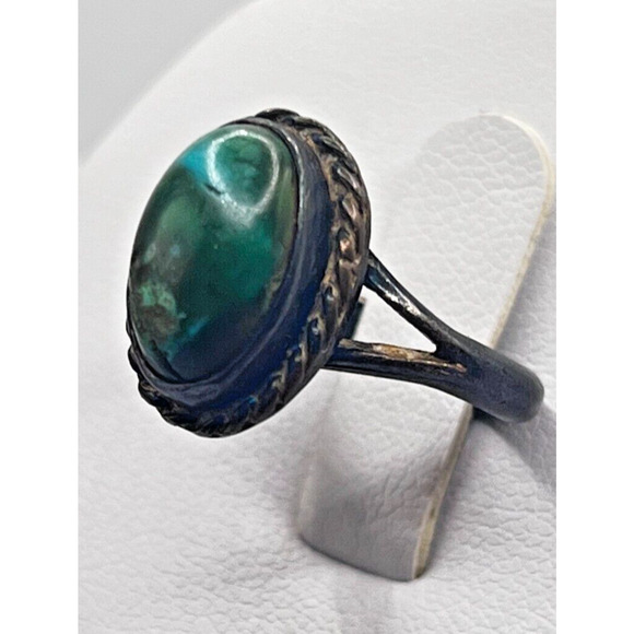 Navajo Kingsman Silver Blend Turquoise Ring Sz: 5.50 - Picture 3 of 7